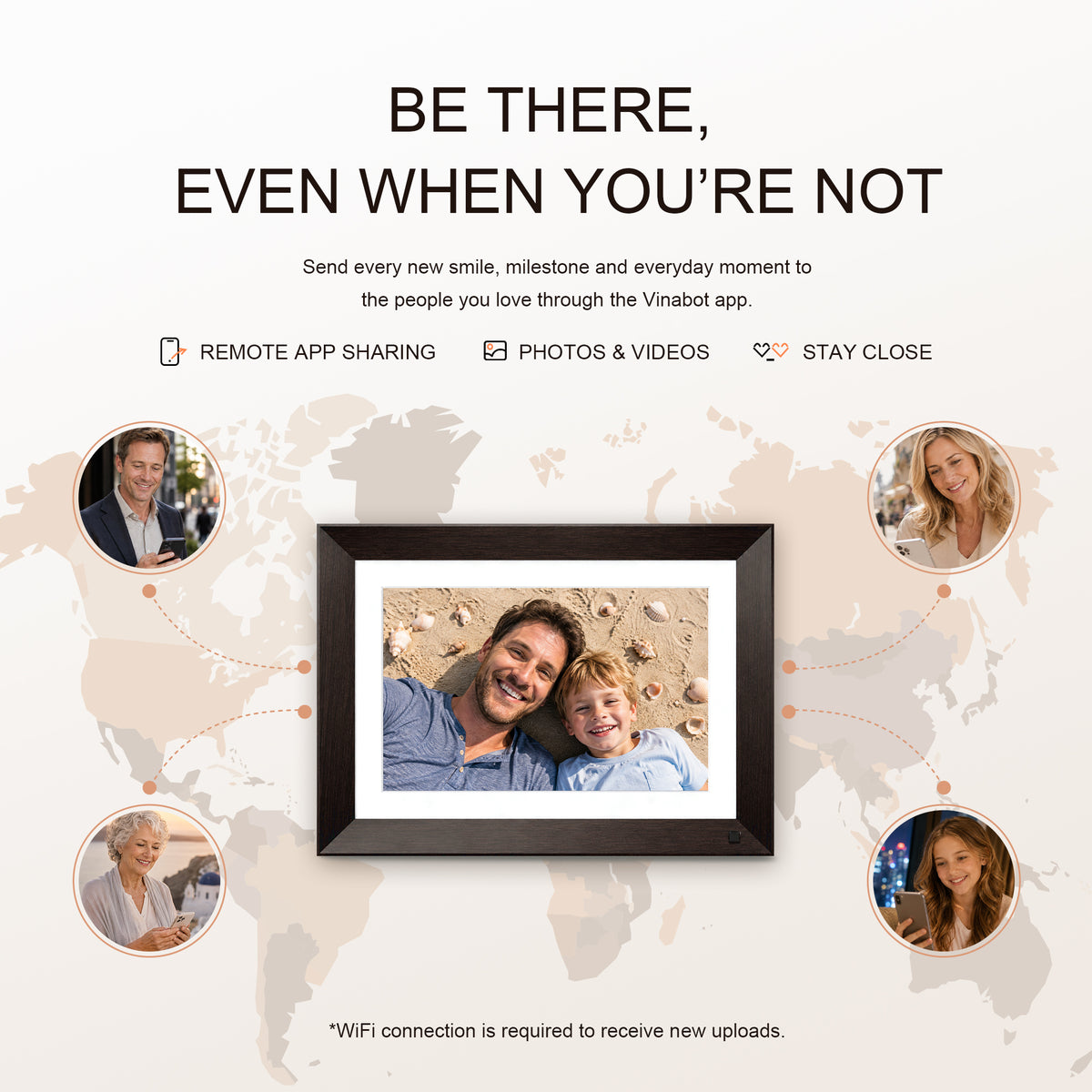 Try easy remote photo sharing with the 10.1-inch VINABOT WiFi digital photo frame, helping families share memories from anywhere through the VINABOT app.