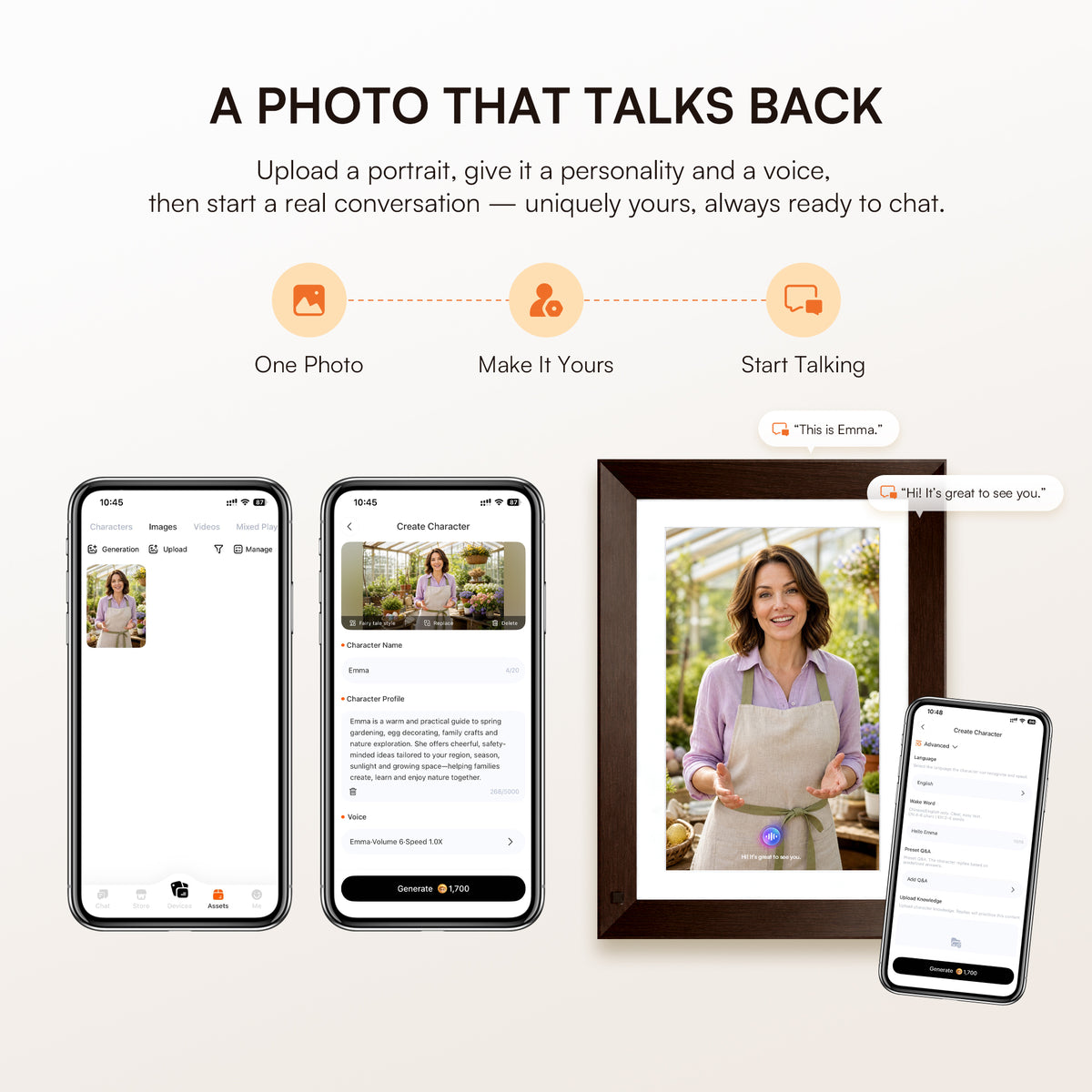 Try VINABOT AI avatar creation in three steps by uploading a photo, customizing Voice Clone, knowledge and personality, then generating an interactive digital avatar.